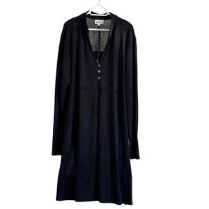 Long Elegant Legs Black Cardigan Plus 24T Tall Lightweight Layering Sweater